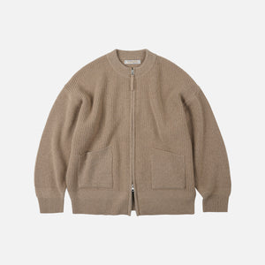 Frizmworks - WOOL DECK ZIP UP CARDIGAN - OATMEAL -  - Main Front View