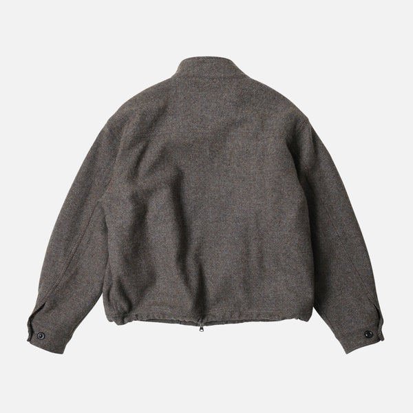 WOOL HARRINGTON JACKET - GREY