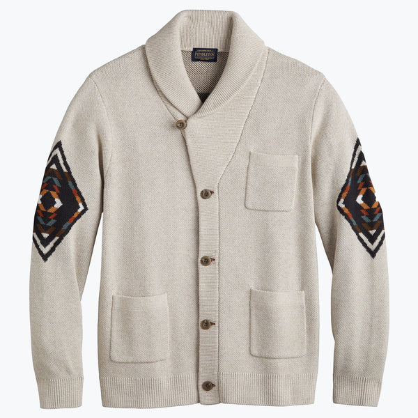 Jacquard Shawl Cardigan - Harding/Sand