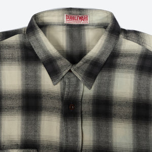 Dubbleware - Made in Italy Milton Flannel Shirt - Grey / Ecru - Made in Italy Milton Flannel Shirt - Grey / Ecru - Alternative View 1