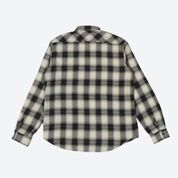 Made in Italy Milton Flannel Shirt - Grey / Ecru