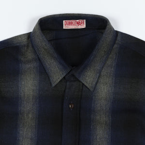 Dubbleware - Made in Italy Milton Flannel Shirt - Blue / Grey - Made in Italy Milton Flannel Shirt - Blue / Grey - Alternative View 1