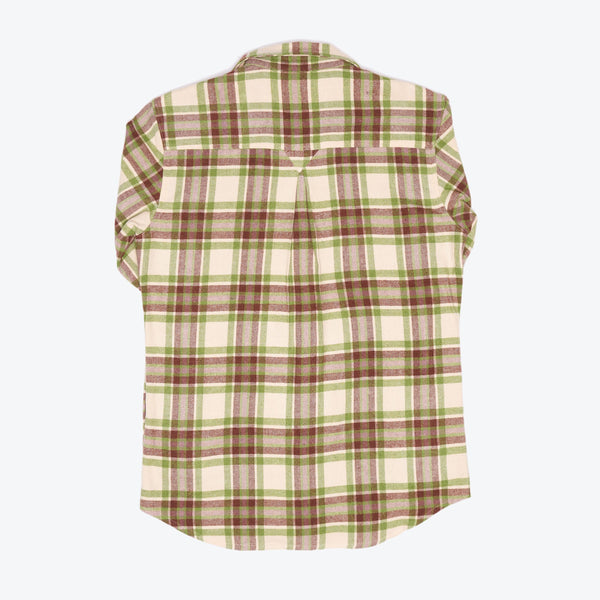 Milton Flannel Shirt - Cream / Green