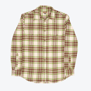 Dubbleware - Milton Flannel Shirt - Cream / Green -  - Main Front View